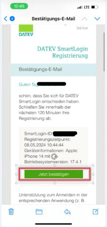 Bestätigungs-E-Mail: Jetzt bestätigen